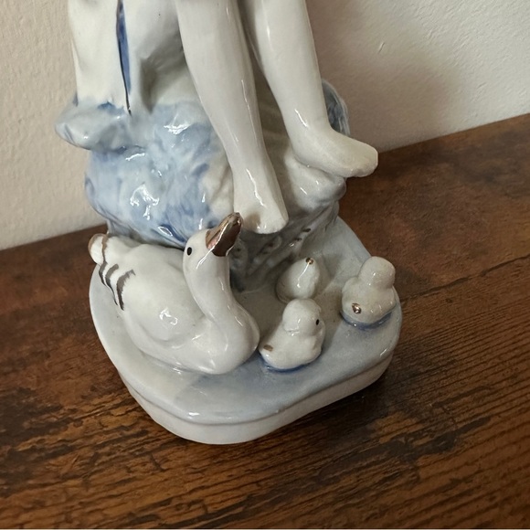 Charming Porcelain Figurine with Blue Accents - Picture 3 of 4